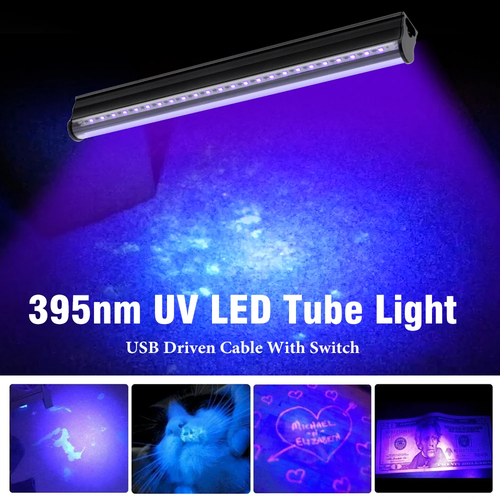 5V 395nm UV LED Tube Light For Black Light Bar Light Effect Party Light Stage Lighting DC5V USB Tube Light