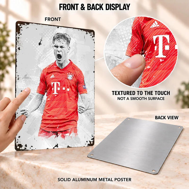 Joshua Kimmich Textured Metal Posters Athletic Action Graphic Bedroom Wall Art Personalized Aluminum Sign Gift For Sports Fans