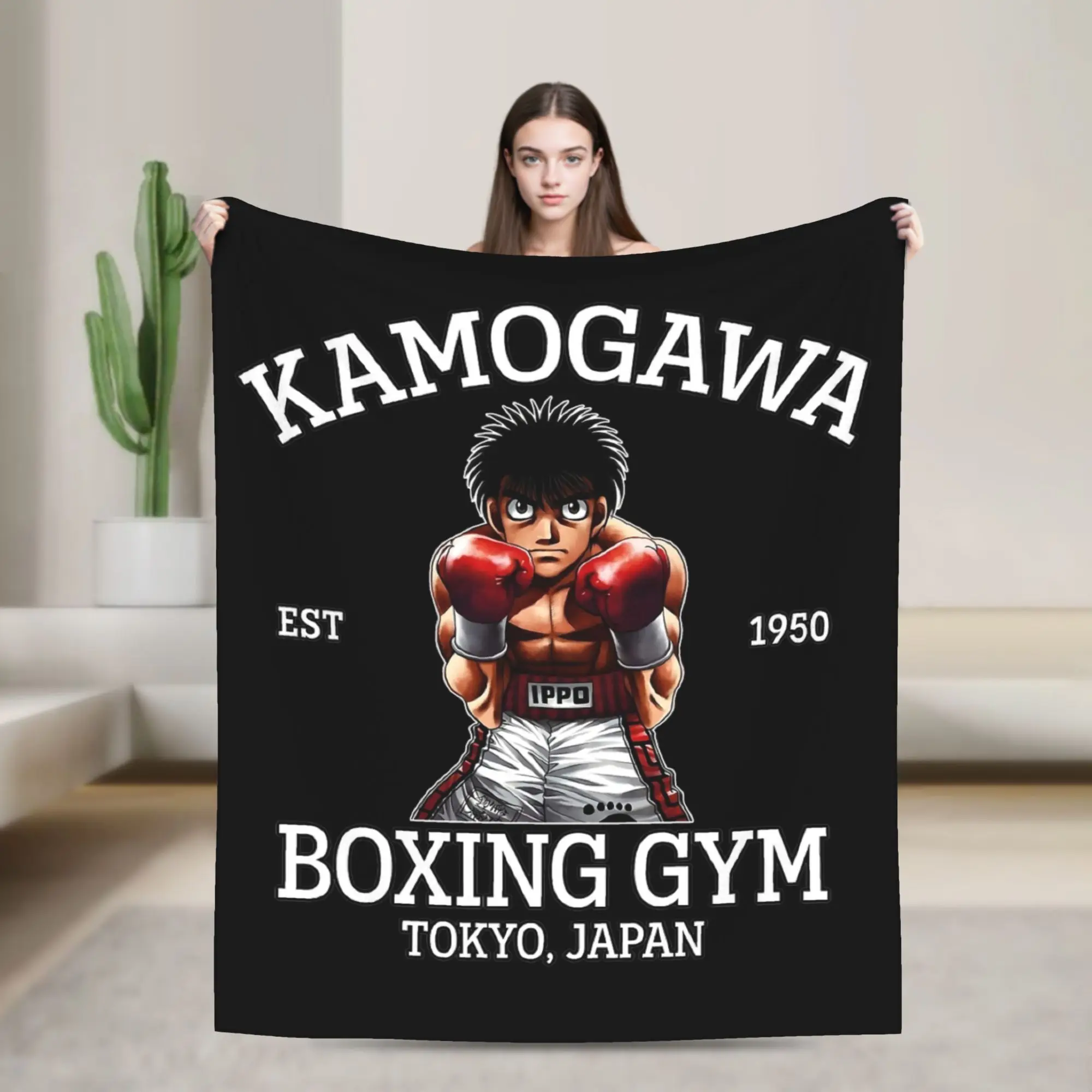 

Kamogawa Boxing Gym Hajime No Ippo Blanket Flannel Spring/Autumn Anime Lightweight Throw Blankets for Home Travel Quilt