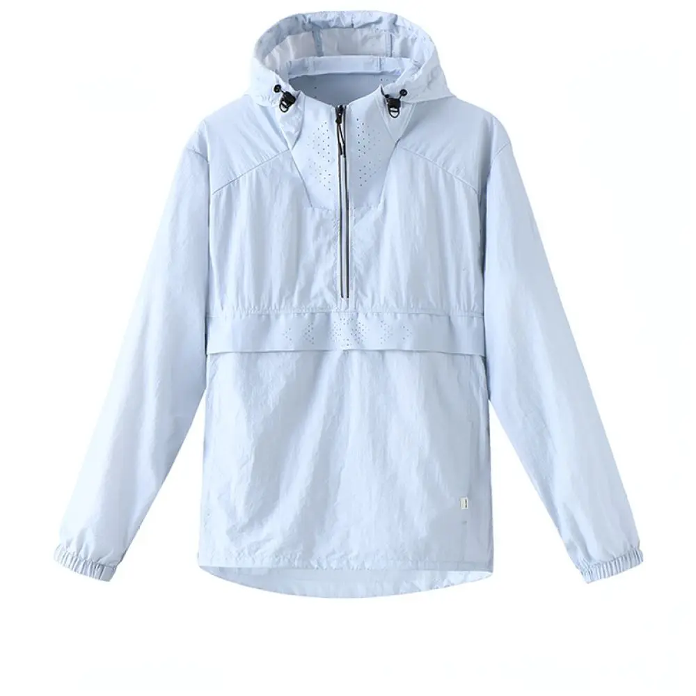 Summer Sun Protection Skin Jacket Unisex Hooded Cooling Top UPF50 Plus Breathable For Outdoor Hiking Cycling Sports