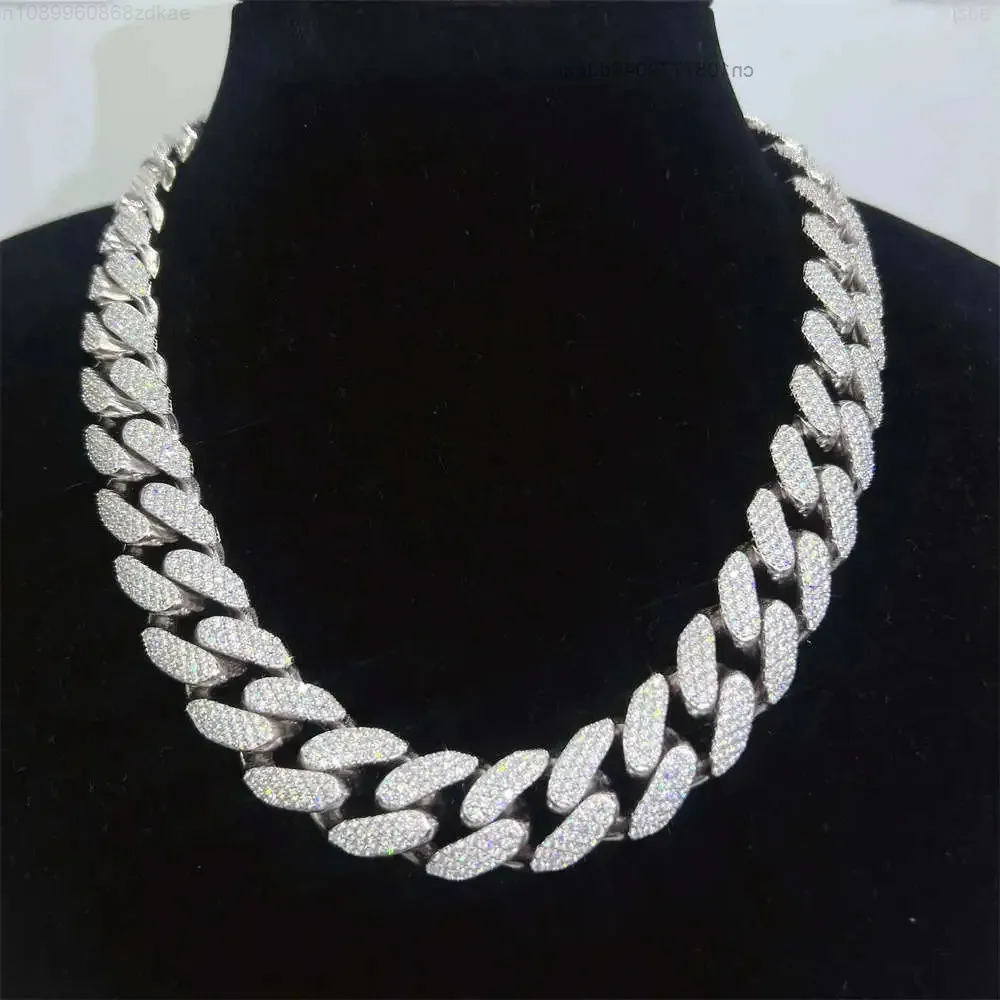 

Хип-хоп Майами оптовая продажа 18 мм 3 ряда Iced Out Bling Diamond кубинская цепочка ювелирные изделия муассанит кубинская цепочка