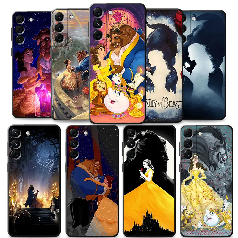 Black Soft Case for Samsung Galaxy S10e S20 FE S24 S21 Plus S9 S22 S10 S23 FE Ultra 5G Cover Disney Beauty and the Beast Capa