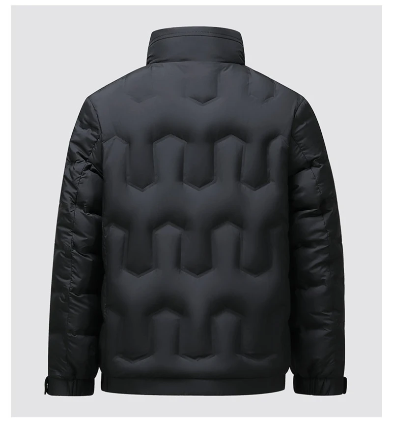 سترة شتوية جديدة 90% من Duck Down، ياقة واقفة رياضية لركوب الدراجات، دافئة وخفيفة الوزن، سترة رجالية بلون سادة قابلة للتنفس #6