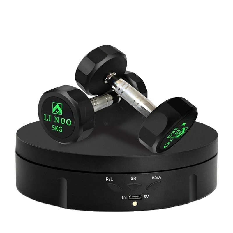 

Universal rotating device Rotating round base USB charging Rotating round white black stand display for product display photos