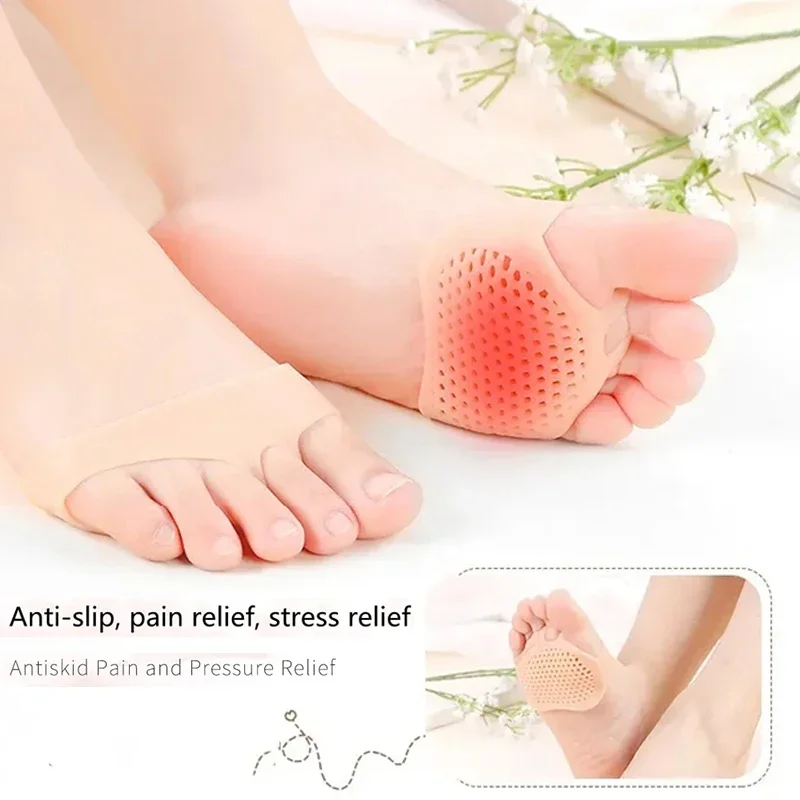 Silicone Forefoot Pad Insole Women High Heel Pain Relieve Inserts Breathable Blister Foot Care Pad Half Shoe Cushion Accessories