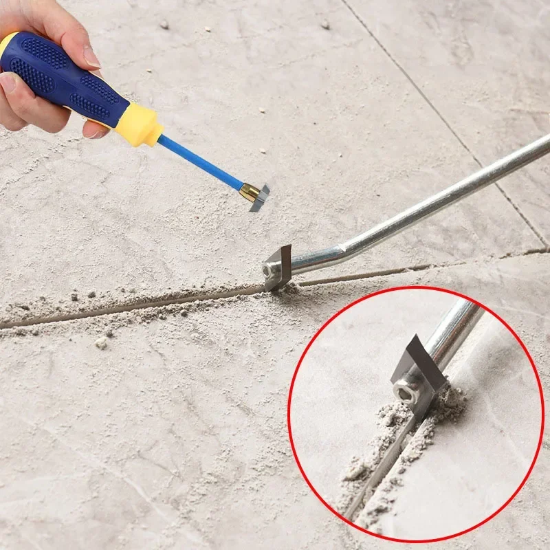 Durable 4 IN 1 Grout Removal Tool Tungsten Steel Ceramic Tile Gap Drill Bit for Cleaning Floor Wall Seam Cement Tile Joints Gaps