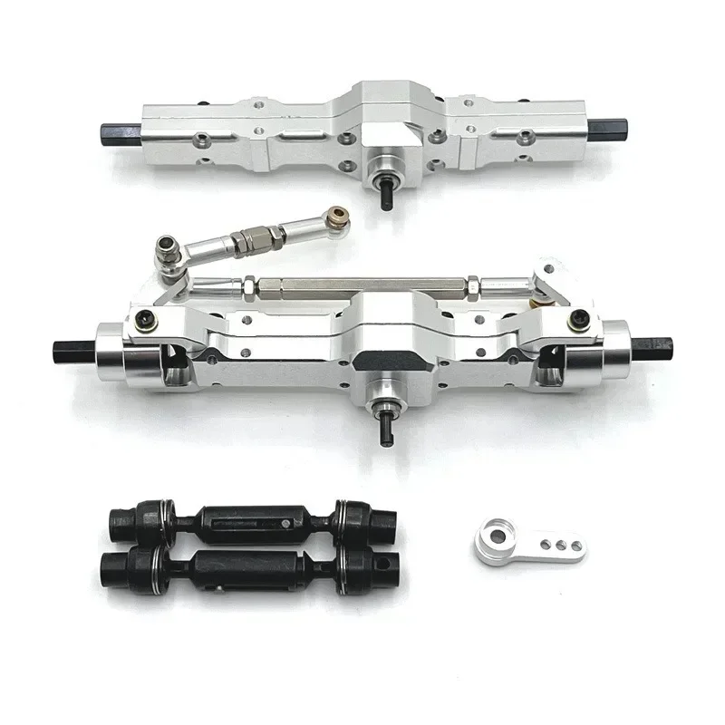 WPL 1/10 C74 1/16 C14 C24 C34 C54 B14 B24 メタル製フロントリアアクスルとドライブシャフトサーボアームセット RCカー改造パーツアクセサリー