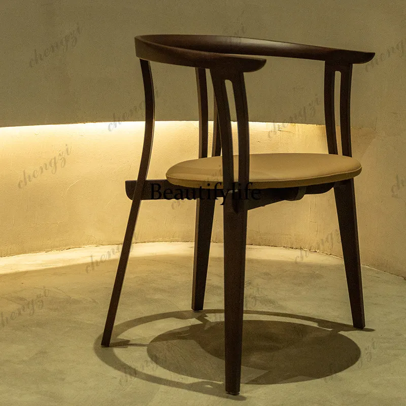 Casual home tea room simple and versatile circle dining chair armchair
