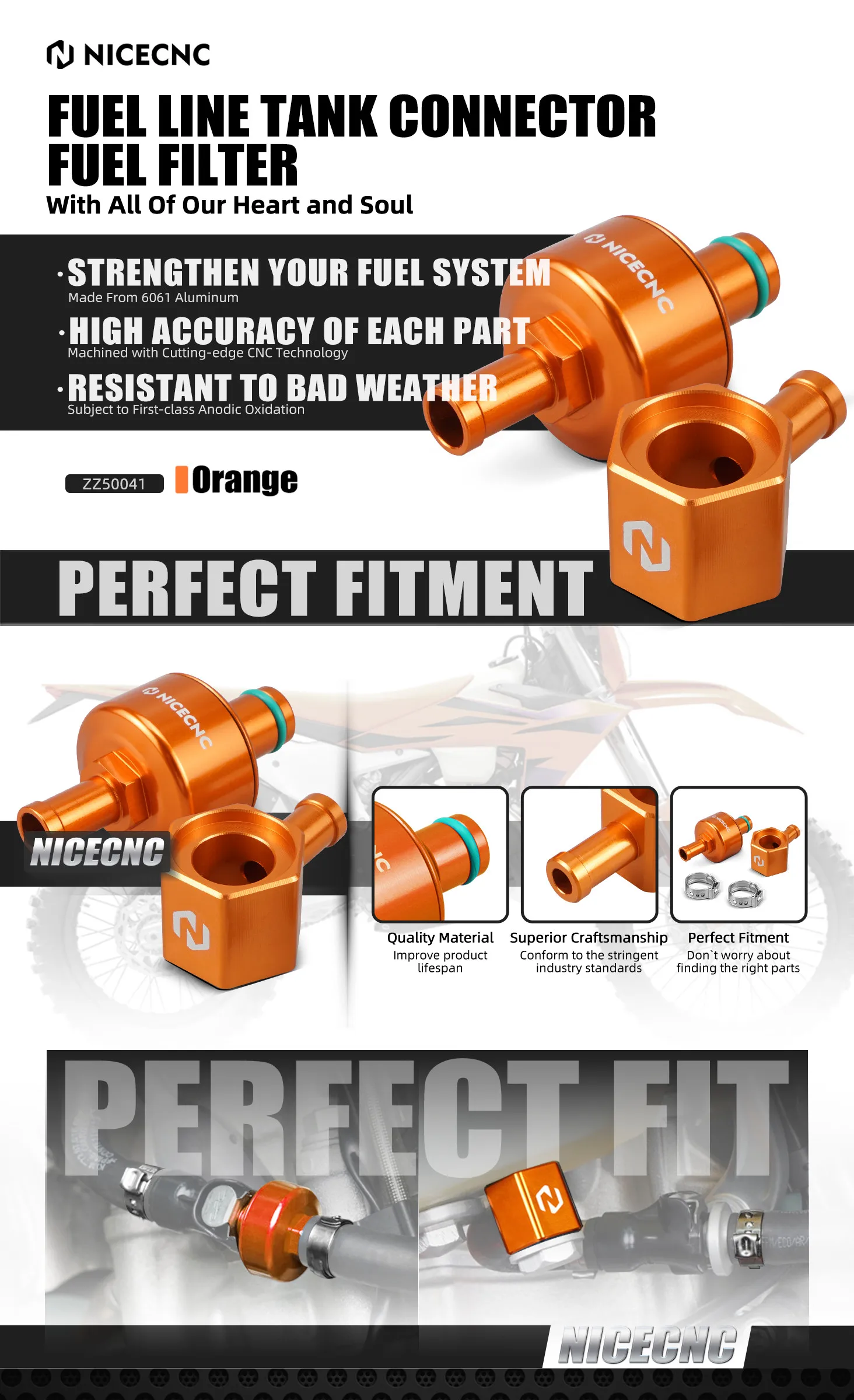 (EU-Lager) Für KTM EXC 300 EXCF 350 TPi 6D 10 Mikro-Kraftstofffilter, Kraftstoffleitung, Tankanschluss für Husqvarna TE 300i 250i GasGas EC300 – Detail 2