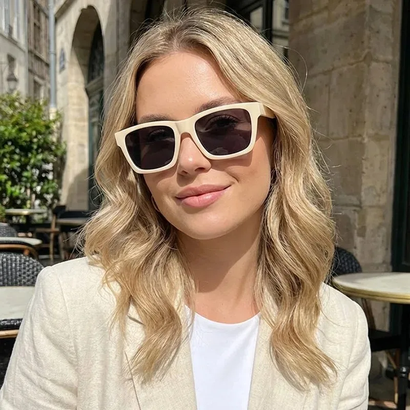 Fashion Square Retro Sunglasses Man Driving Fishing Luxury Brand Designer Sun Glasses  UV400 Cat Eye Eyewear
