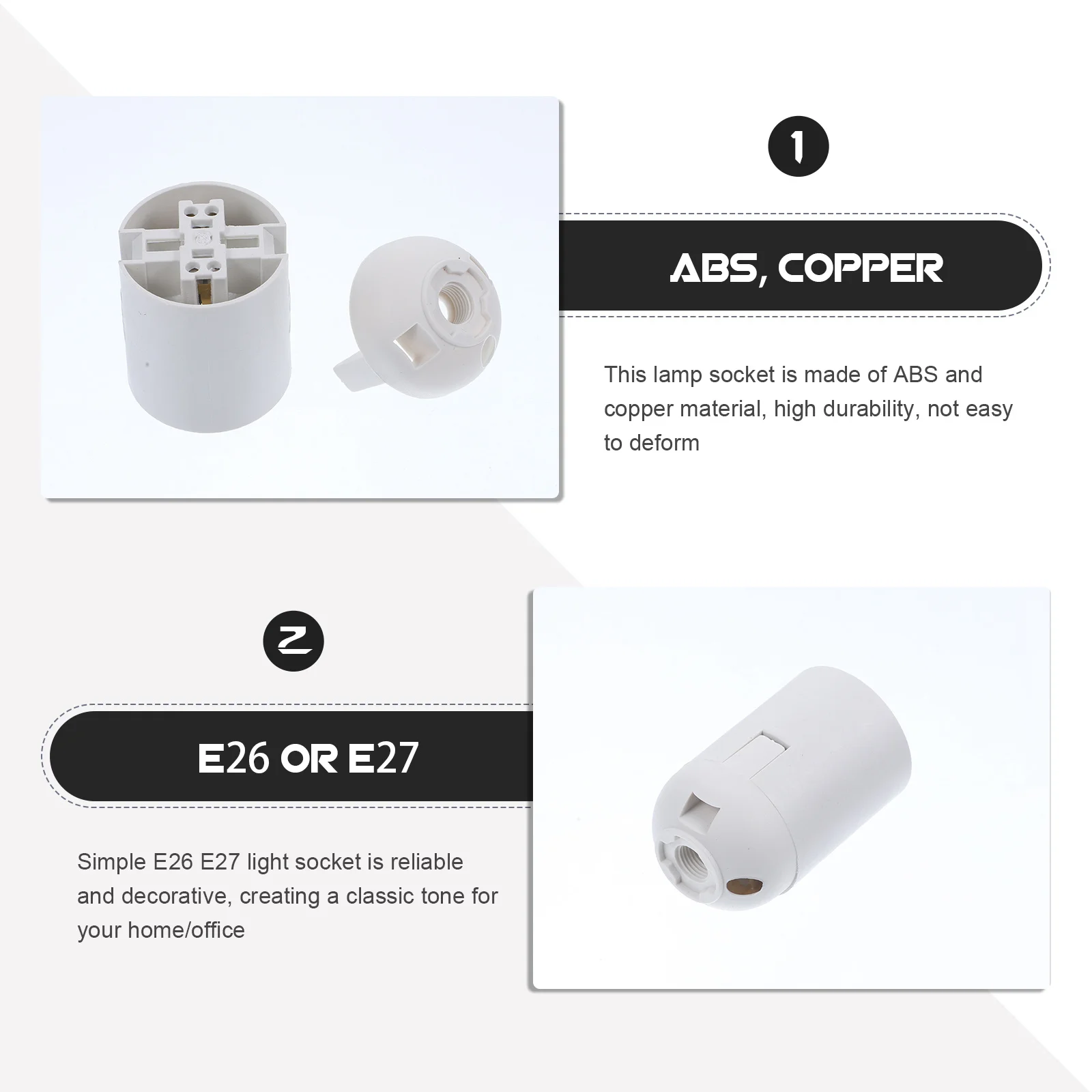 10 قطعة E26 E27 مقبس الإضاءة منفذ مقاومة للحرارة المدمجة لمختلف تركيبات مصباح المقبس استبدال طقم تصليح المصباح #6
