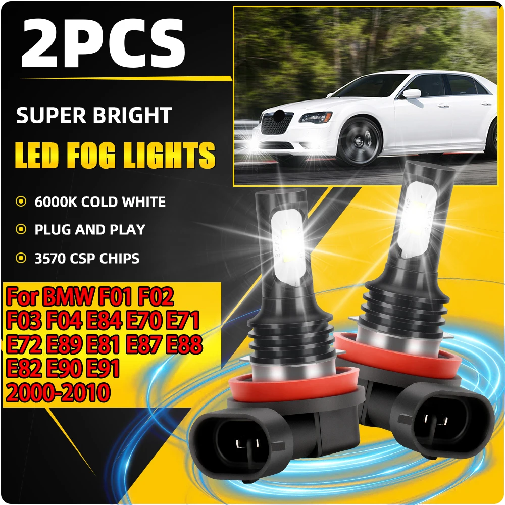 

90W противотуманные фары H11 Авто передние противотуманные фары 20000LM для BMW F01 F02 F03 F04 E84 E70 E71 E72 E89 E81 E87 E88 E82 E90 E91 2000-2010