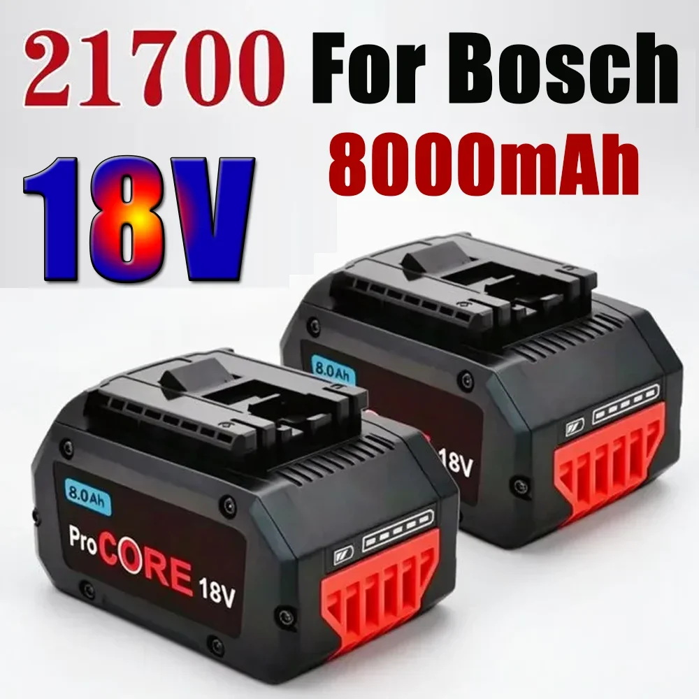 ProCORE 18V 8Ah replacement battery, for Bosch 18V cordless tools BAT609 BAT618 GBA18V 21700 high power 5C power cell