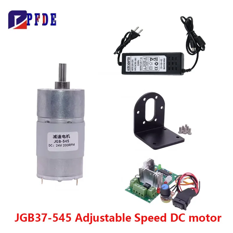 JGB37-545 DC MOTOR 12V/24V Micro DC Gear Reduction Motor With PWM Forward and Reverse Speed Controller Intelligent car motor