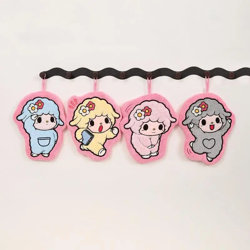 Sheep Shaped Hand Towel Handkerchief Kitchen Towels Super Absorbent Towel Hanging Cleaning Cloth Bathroom Kitchen Accessories