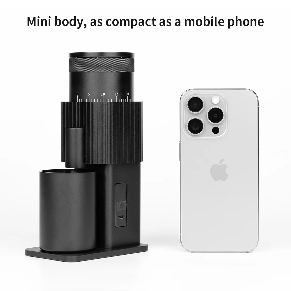 مطحنة قهوة صغيرة CF WISDOM EdgePulse محرك منخفض الضوضاء قابل لإعادة الشحن، حجم صغير للصب اليومي فوق مكتب التخمير #3