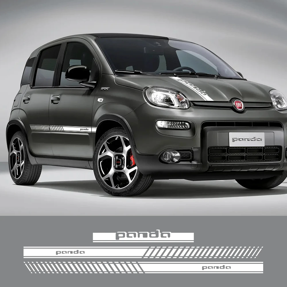 Car Hood Door Side Stripe Stickers For Fiat Panda MK3 1 2 3 4x4 169 141 312 319 750 Tuning Auto Accessories Vinyl Film Decals