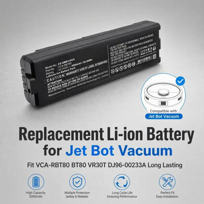 VCA-RBT80 BT80 VR30T DJ96-00233A Li-ion Battery Compatible with Jet Bot Robot Vacuum Cleaner Spare Parts
