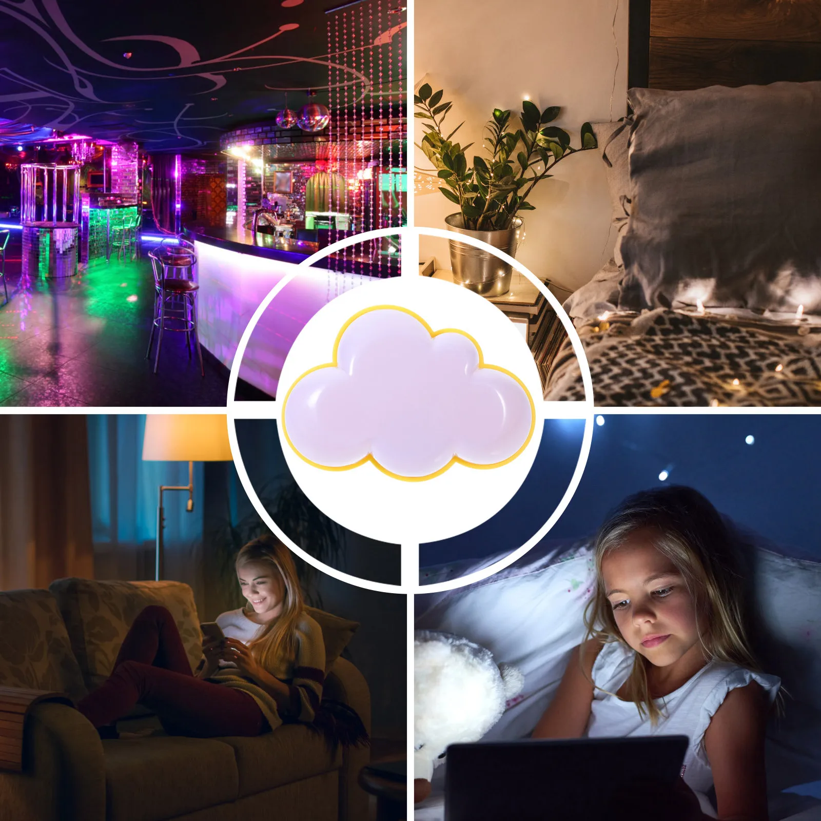 

2Pcs LED Night Light Cloud Shape Decorative Night Lights for Bedroom Bathroom Kids Room Wall Nightlight Plug in Soft Glow