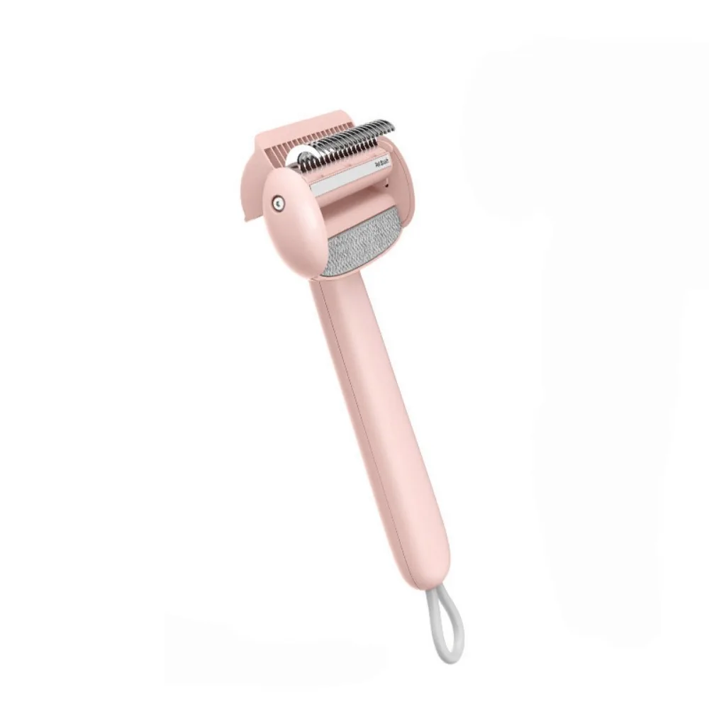 

Hanging Pet Knot Untangling Comb Flip-Top Comfort Grip Pet Hair Removal Hair Removal with Anti-Static Cloth Pet Shedding Brush