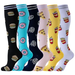 6 Pairs Food Biscuit Hamburger Compression Socks Nurse Compression Socks Sport Ladies Lady Women Running