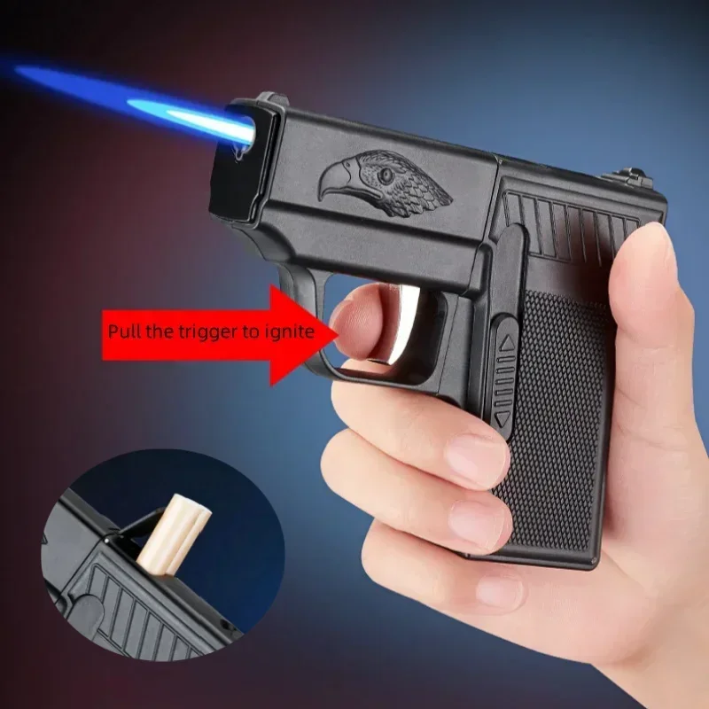 جديد في الهواء الطلق صندوق سجائر محمول نفخ ولاعة يمكن أن تحمل نوع البندقية سبليت جت نفخ يندبروف أخف الرجال أداة #2