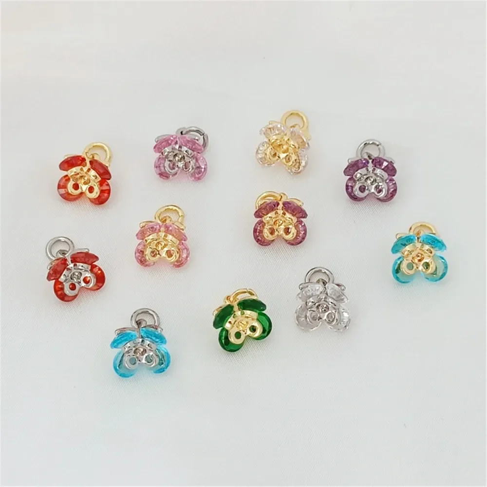 

18K Gold-plated White K Micro-inlaid Zircon Rose Flower Handmade DIY Bracelet, Necklace, Jewelry Accessory Pendant