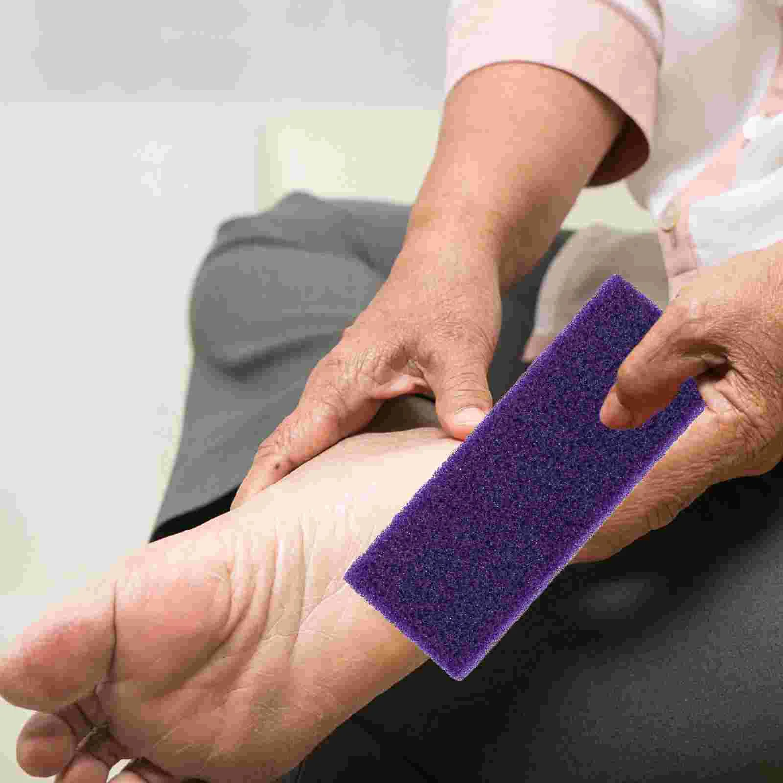

2 Pcs Foot Scrubber Brush Pumice Nail Salon Pedicure Tools Wash Callus Remove Stone Purple Body