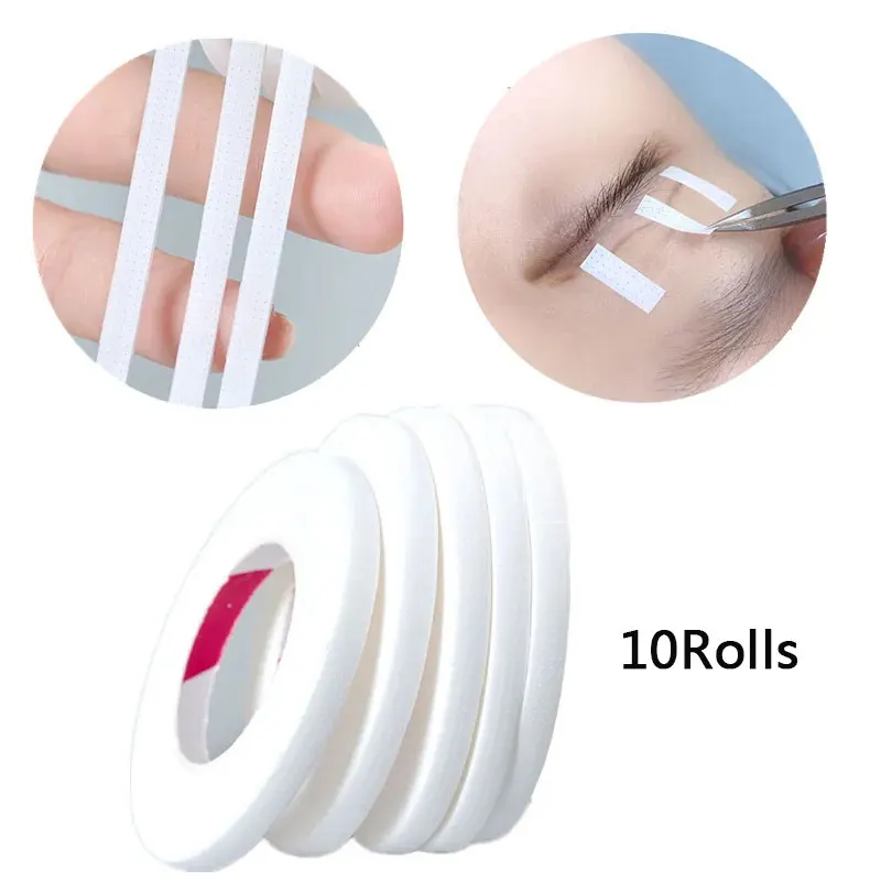 10 Rolls Eyelash Extension Tape Makeup Breathable Anti-allergy Easy to Tear Micropore Lashes Tape Eyelid Lifting Tape