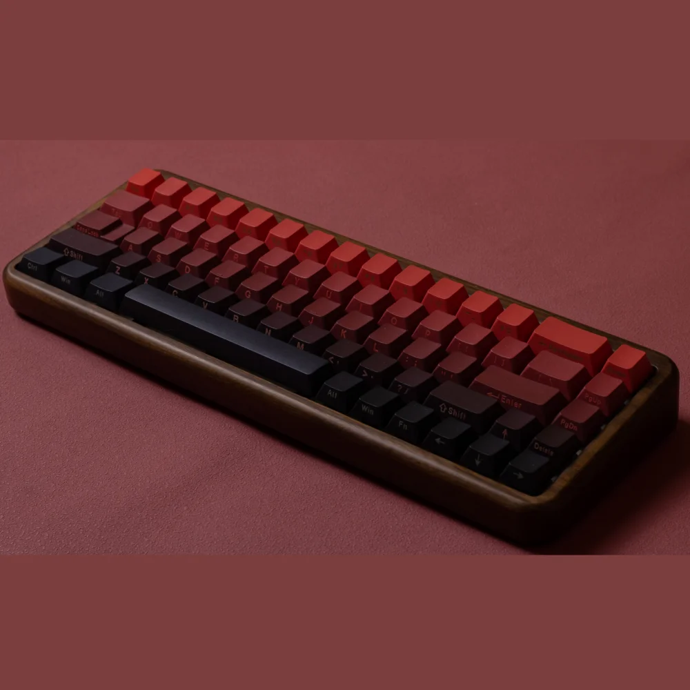 

140 Keys Red Gradient Keycap PBT Side Engraving Key Caps Cherry Profile ISO Enter For Mx Switches Mechanical Gaming Keyboard