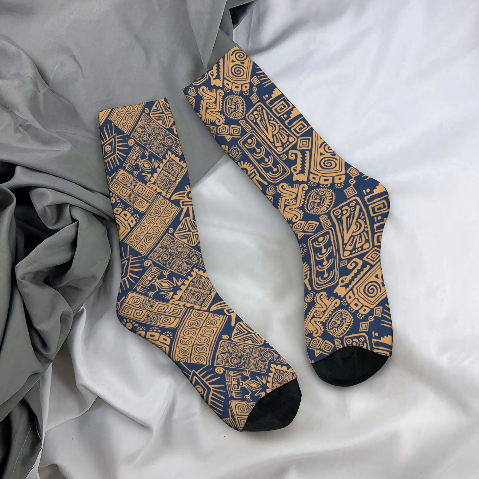 Bohemian-Style Ethnic Totem Men's Socks Retro Fashion Soft Comfortable Casual Sports Socks Novelty Funny Fun Hip-Hop Socks Gift