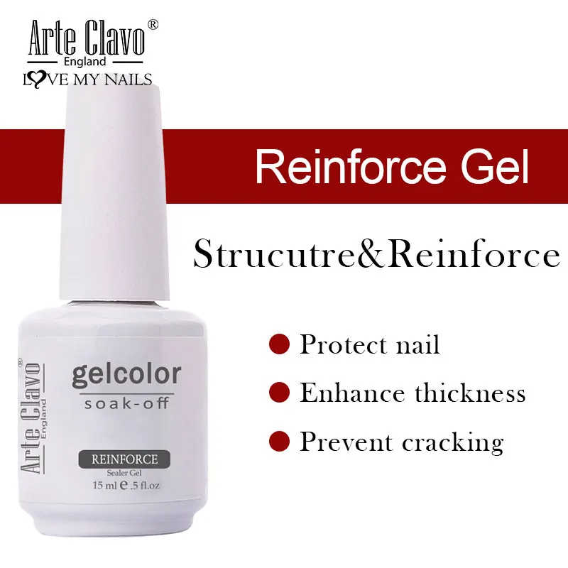 Arte Clavo 15ml Base Coat Top Gel Clear Construction Dehydrator Primer Versterken Losweken UV LED Nagels Gelversterker