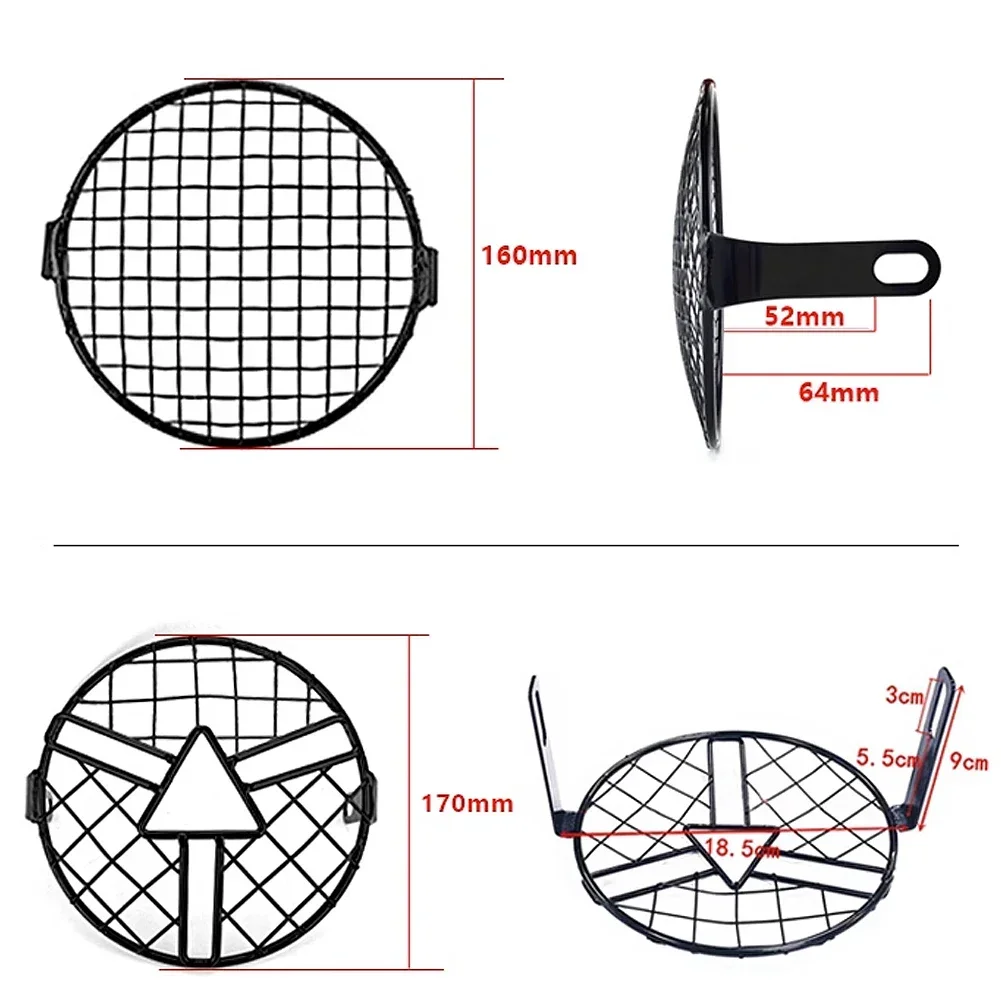 Motocicleta Mesh Headlight Protector Holder, Retro Metal Grill Cover, Guarda para Brixton Crossfire 500, 500X