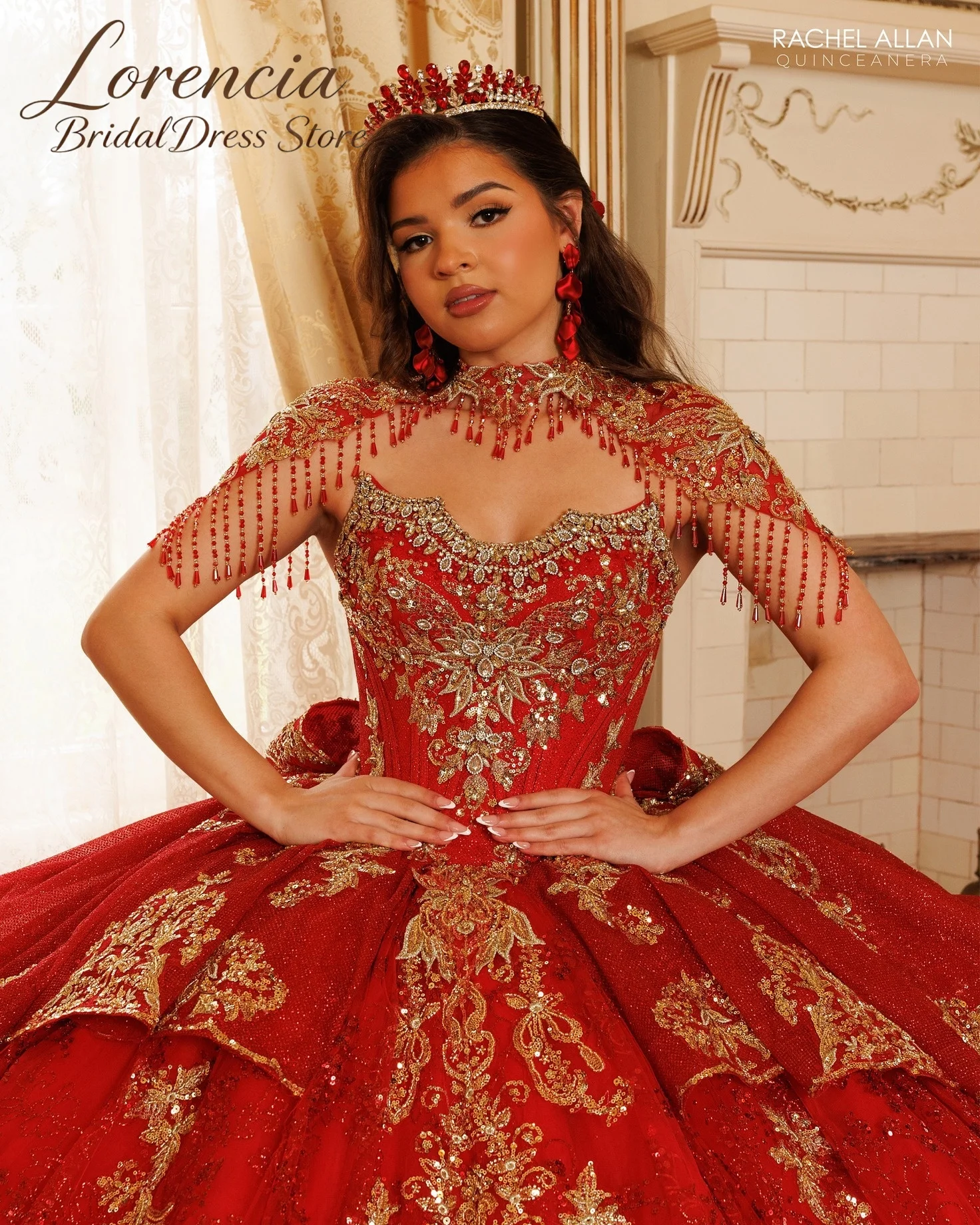 Sweetheart Lace Appliques Glitter Quinceanera Dress Detachable Beaded Cape Sweep Train Ball Gowns Customized Vestidos De 15 Años