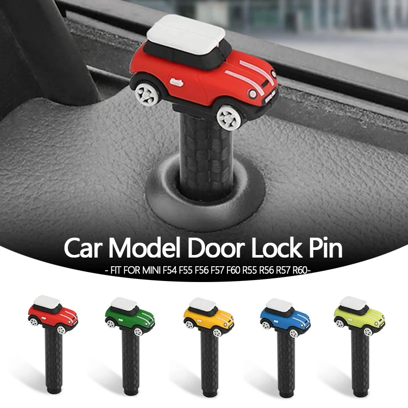Carbon Fiber Metal Car Door Lock Pin Cover For Mini Cooper R56 R55 R57 R60 F54 F55 F56 F60 Silicone Car-styling Accessories