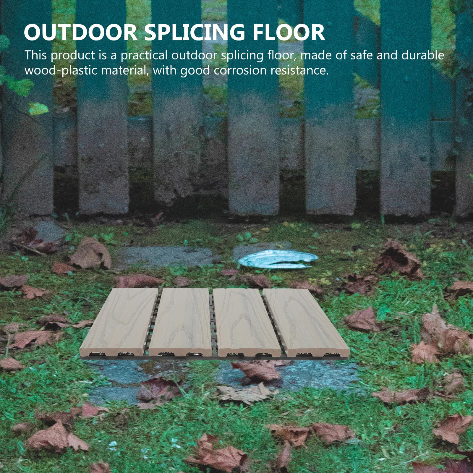 

Wood Plastic Flooring Interlocking Deck Tiles Outdoor Waterproof Balcony Garden Splicing Floor Durable Easy Install