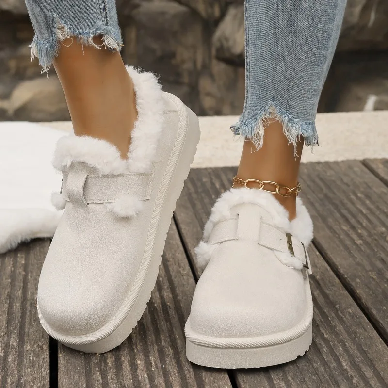 

Winter Women Shoes Retro Suede Casual Cotton Shoe Plush Warm SnowBoots Winter Fur Boots Non Slip Platform Winter Boots for Women