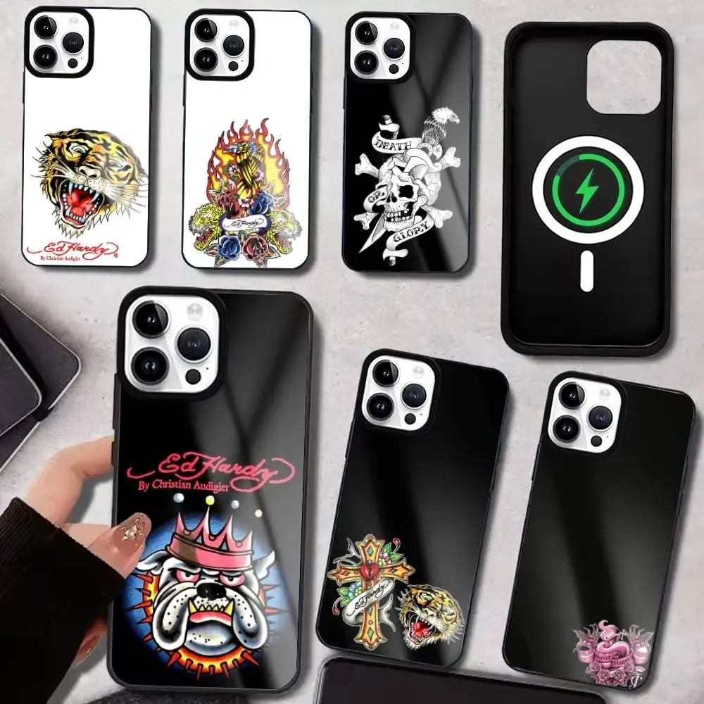 

Fashion Brands Eds H-Hardy Phone Case For iPhone17,16,15,14,13,12,11 Plus,Pro Max Magnetic For Magsafe Wireless Charging
