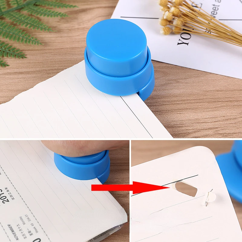Random Color Creative New Stationery Environment-Friendly Needle Less Stapler Binding Binder Stapless Office School Supplies