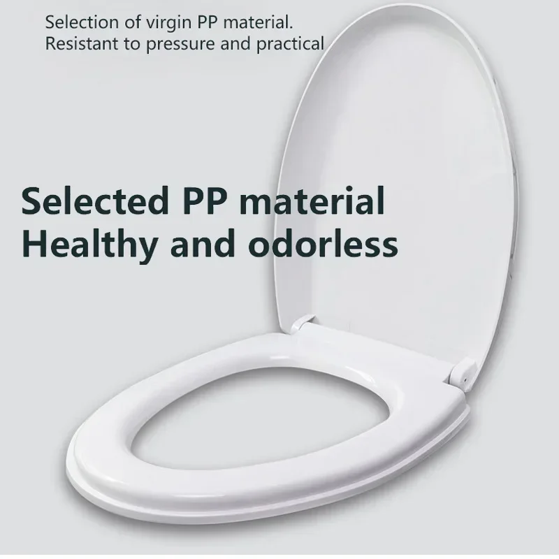 قابل للتعديل سميكة غطاء المرحاض PP بطيئة خفض غطاء المرحاض للأغراض العامة الطراز القديم V-U مربع O غطاء المرحاض 1 قطعة