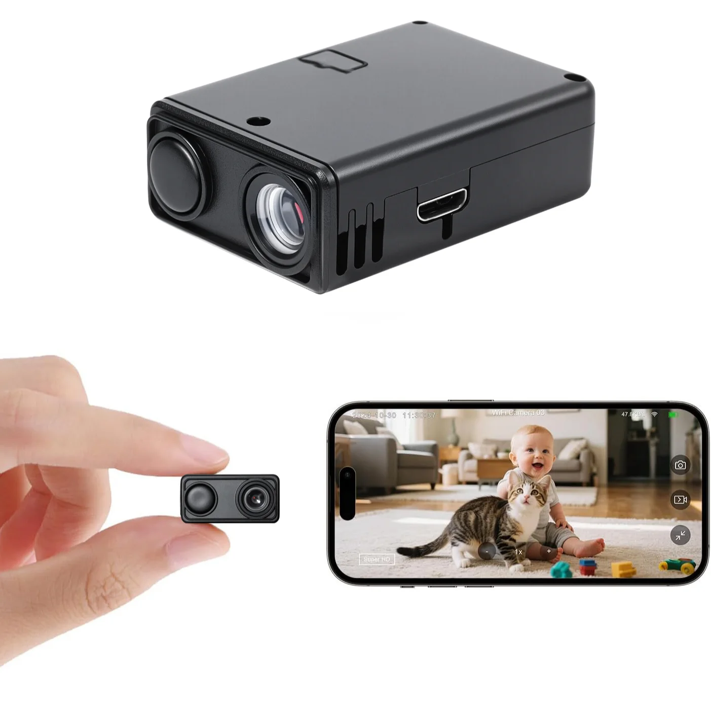 Nowa kamera bezpieczeństwa 4K WiFi bezprzewodowa do monitoringu wewnętrznego z detekcją ruchu, zdalnym podglądem i ochroną domu. — zdjęcie produktu 7
