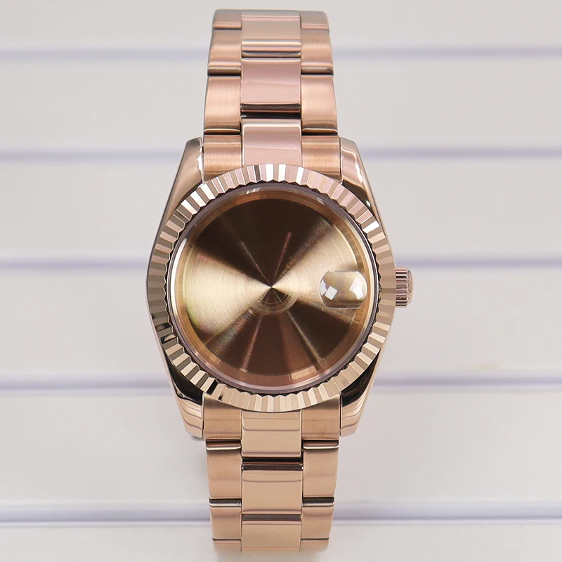 مخدد 36 مللي متر/39 مللي متر مقاوم للماء ساعة حافظة الياقوت كريستال ل NH35 NH36 NH38 Miyota8215 حركات 28.5 مللي متر الهاتفي المحار/حزام اليوبيل #3