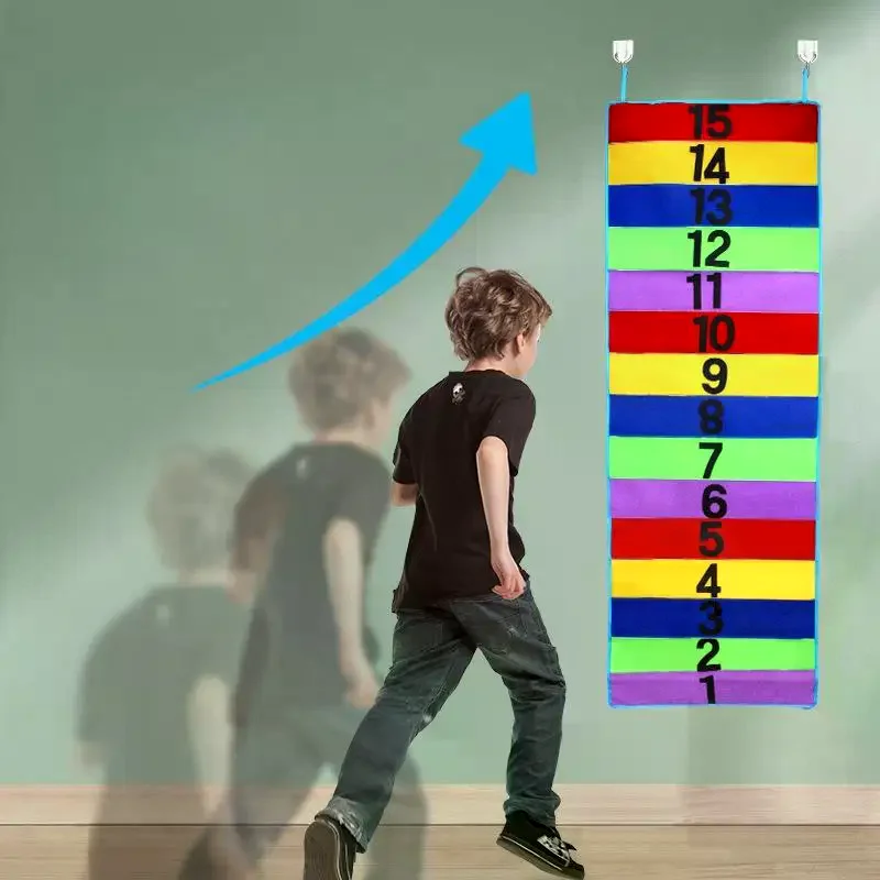 1 Set Number Fun Sports Game Height Ruler Children Touch High Jump Carpet Bounce Trainer Growth Promoting Toy Indoor Activity view 4