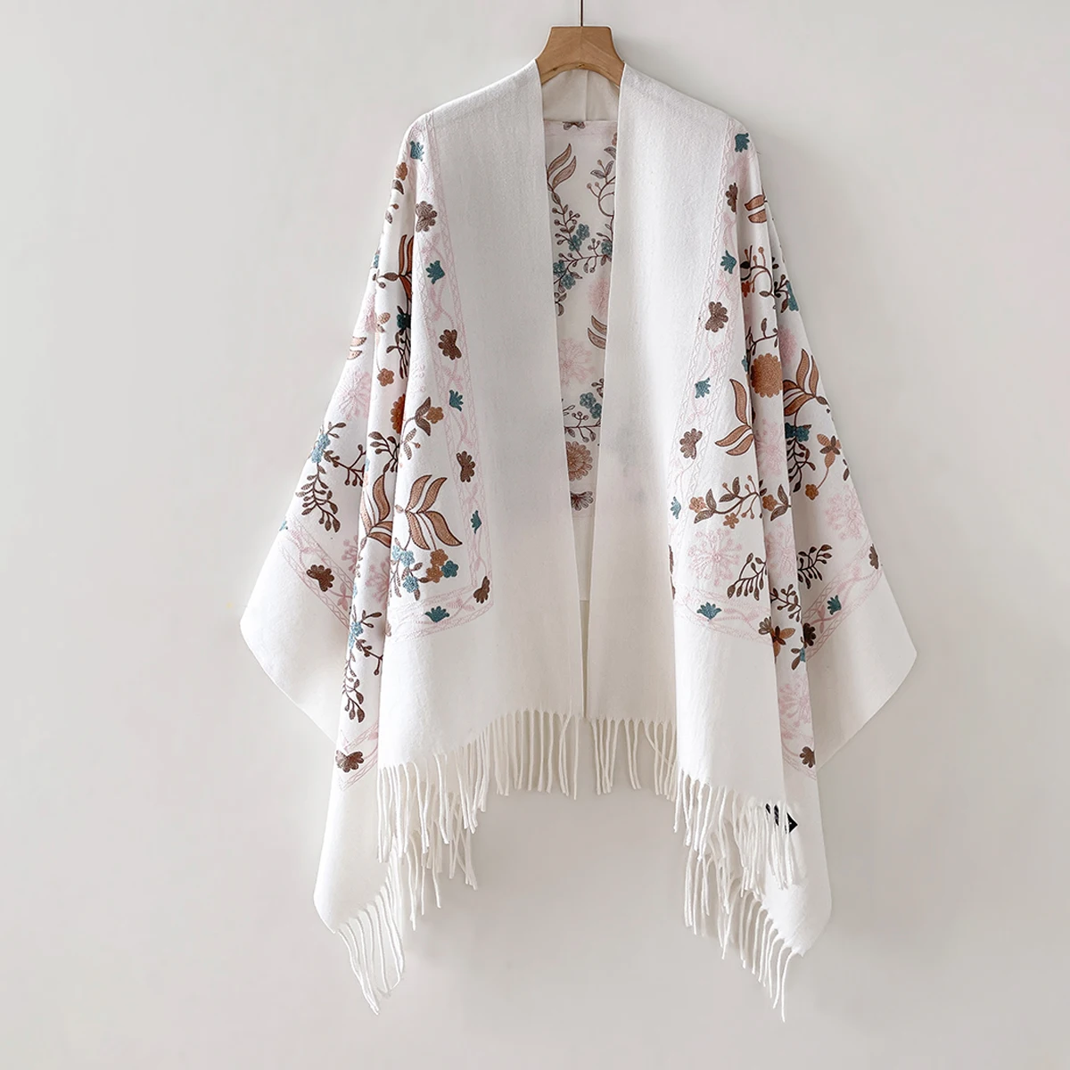 

2025 Winter Warm Cashmere Scarf Women Embroidery Pashmina Blanket Thick Shawl Wrap Neckerchief Fashion Bufanda Echarpe Poncho