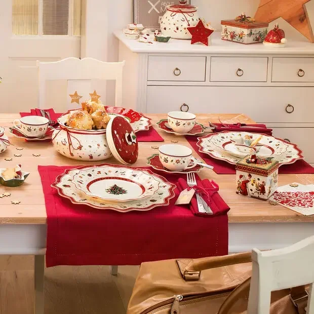 German Tableware Christmas Series European Dinner Plate Teapot Coffee Cup Small Plate Salad Plate