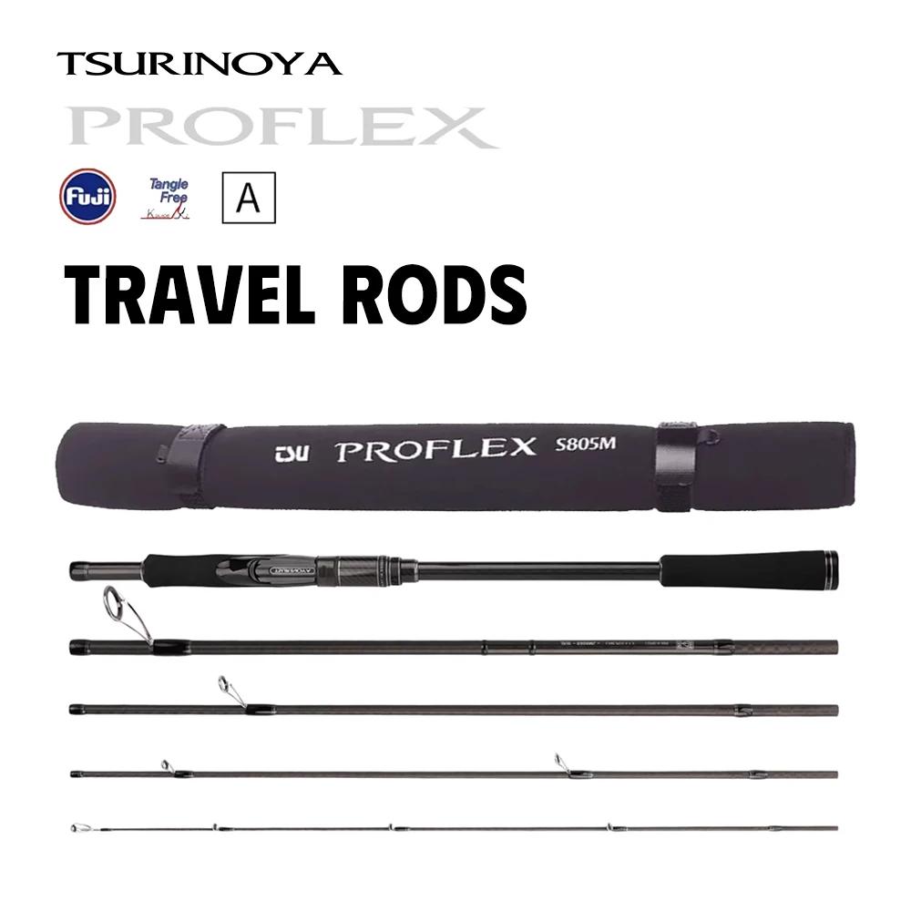 

TSURINOYA PROFLEX Foldable Portable Fishing Rod 2.44m 5 Section Packable Series Long Casting FUJI Guide Sea Bass Carbon Folded