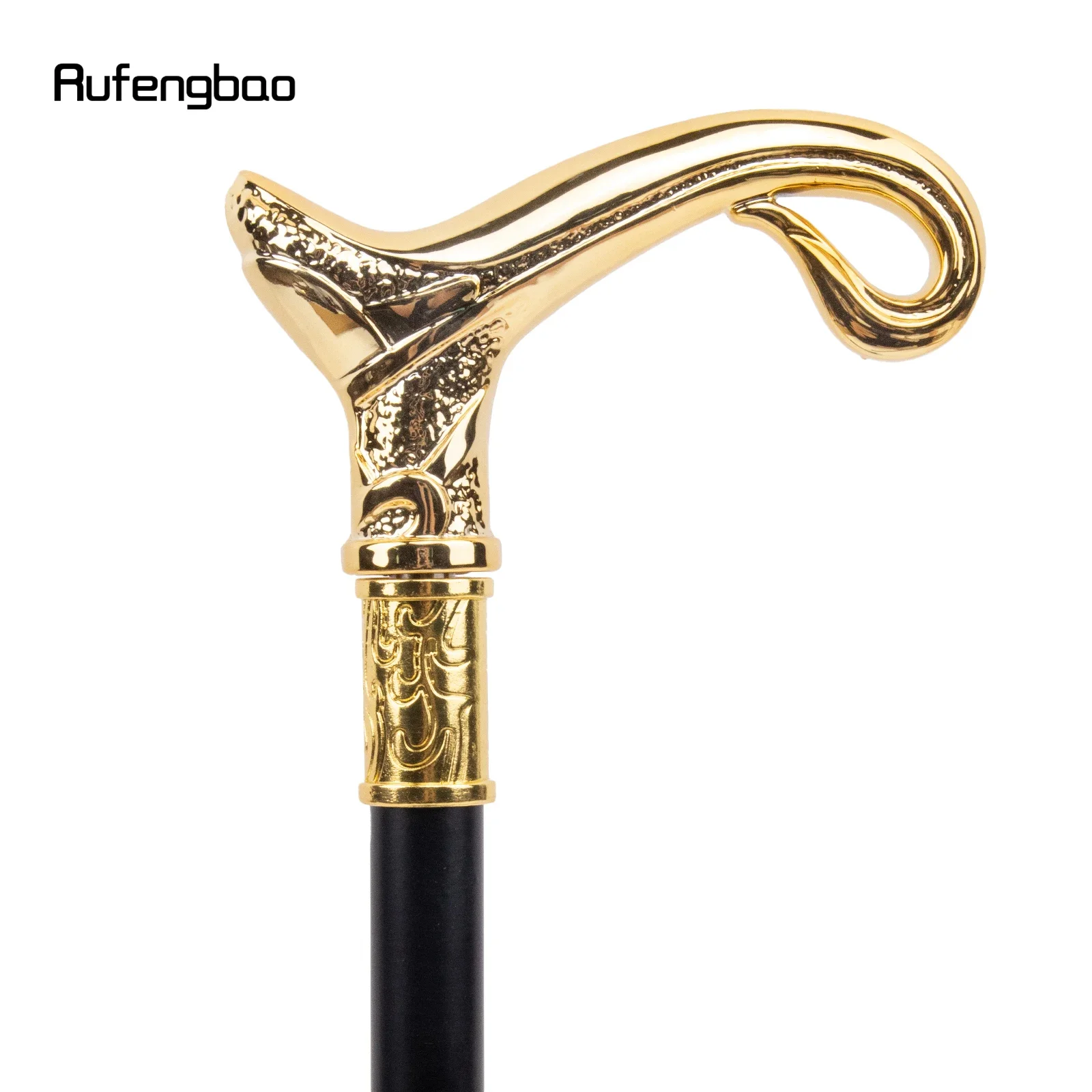 Curve Line Type Walking Cane, Elegante Cosplay Cane, Crown Knob, Dourado, Luxo, Decorativo, Cavalheiros, Moda, 93cm