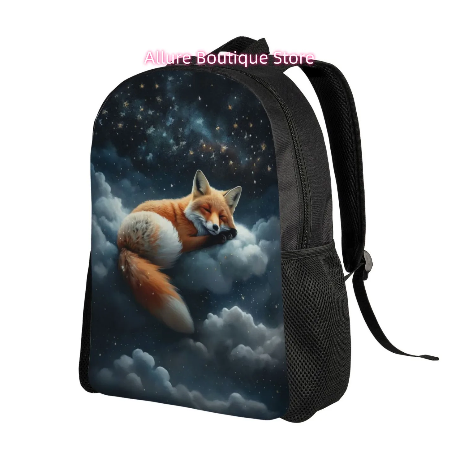 Sleeping Fox Backpack For Men And Women, Laptop Tablet Travel Shoulder Bag Leisure Backpack