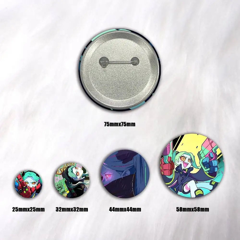 Anime Game C-cyberpunk R-Rebecca Manga Badge Tinplate DIY Backpack Clothing Accessories Jewelry Pins