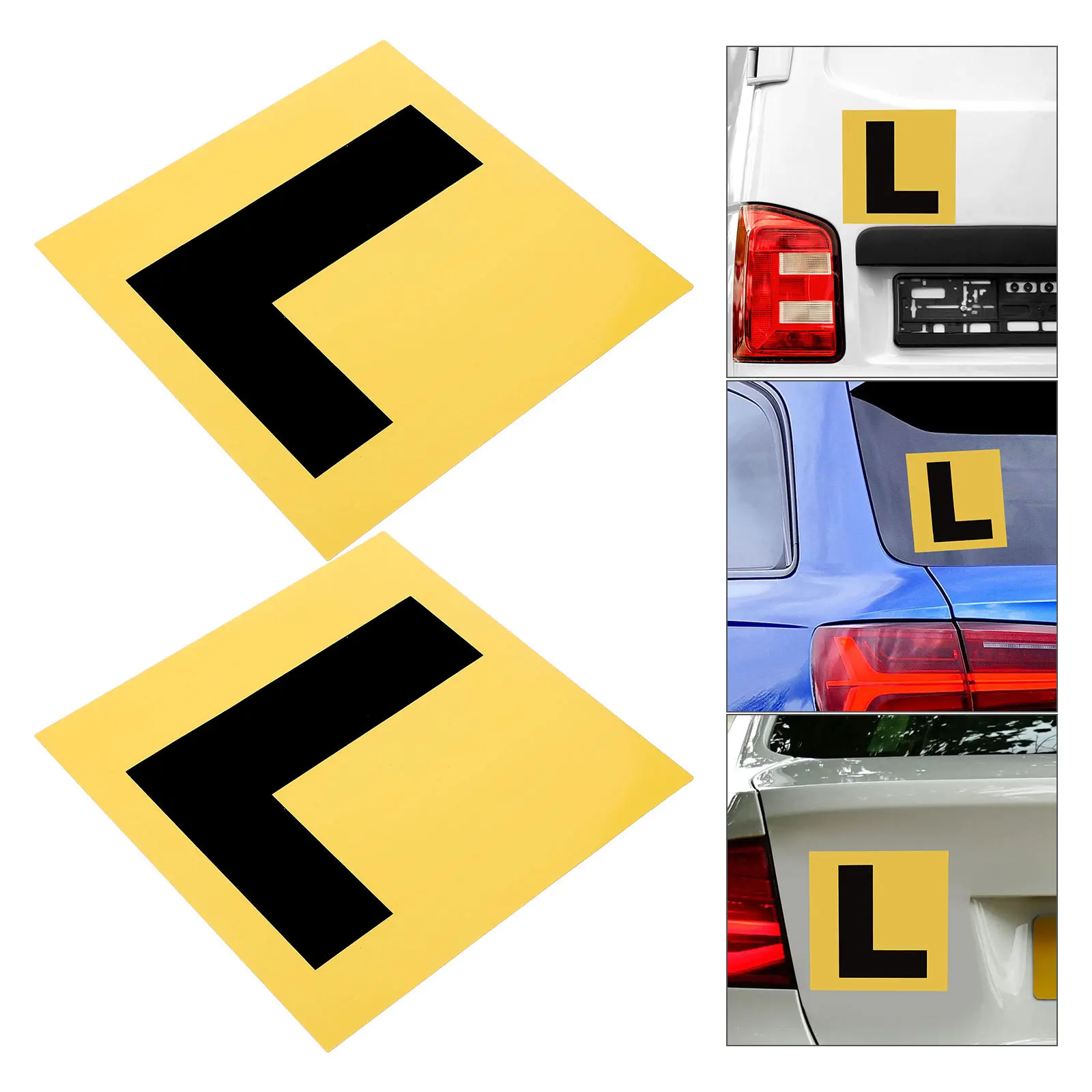 قطعتان من الملصقات المغناطيسية المتينة والقابلة للإزالة وقابلة لإعادة الاستخدام لمتعلم السيارة لألواح L الجديدة للسائق